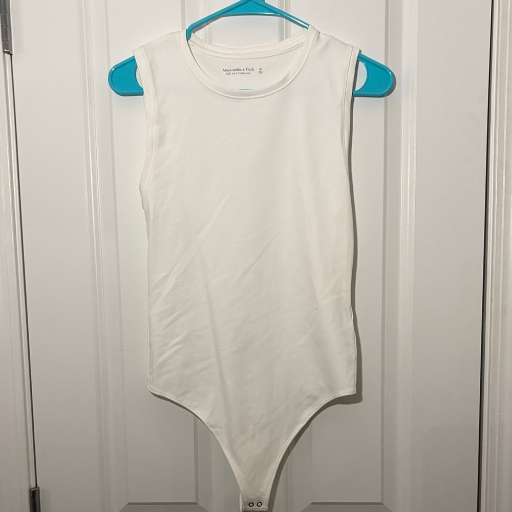 Abercrombie & Fitch Cotton Seamless Fabric Crew Tank Bodysuit